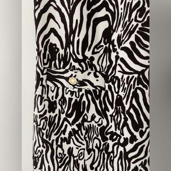 Lilly Pulitzer Layton Shift Dress brown zebra pattern L EUC - Picture 4 of 5